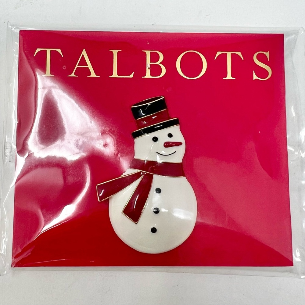 NWT Talbots Snowman Pin 2016 Holiday Collection Brooch Limited Edition Jewelry
